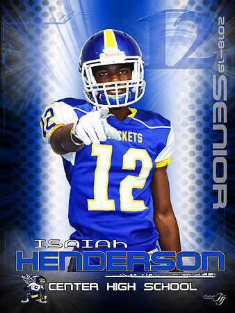 Isaiah Henderson senior19 football banner